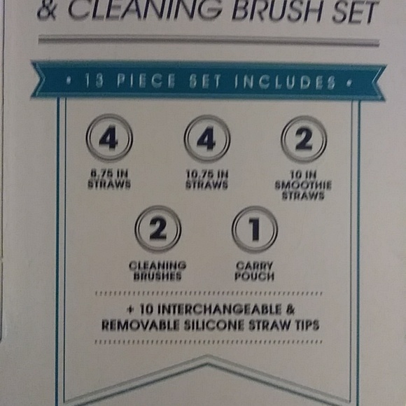 13 Piece Stainless Steel Reusable Straws by Manna - Picture 6 of 9